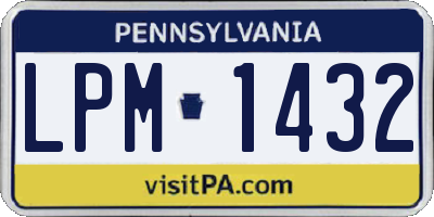 PA license plate LPM1432