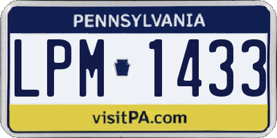PA license plate LPM1433