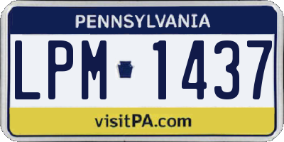 PA license plate LPM1437