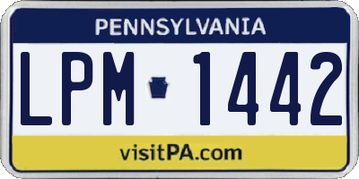 PA license plate LPM1442