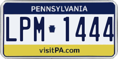 PA license plate LPM1444