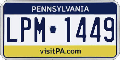 PA license plate LPM1449