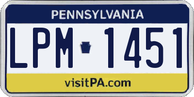 PA license plate LPM1451
