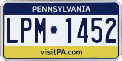 PA license plate LPM1452