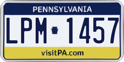 PA license plate LPM1457