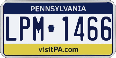 PA license plate LPM1466