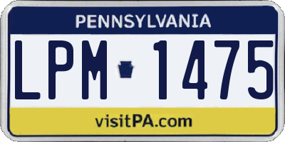PA license plate LPM1475