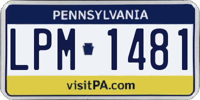 PA license plate LPM1481
