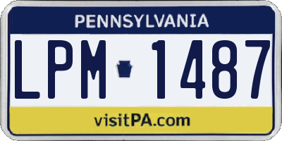 PA license plate LPM1487