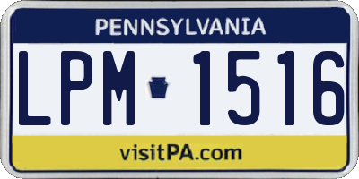 PA license plate LPM1516
