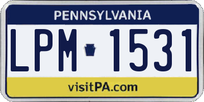 PA license plate LPM1531