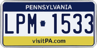 PA license plate LPM1533