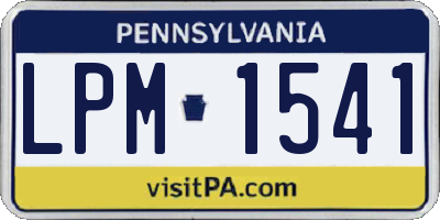 PA license plate LPM1541