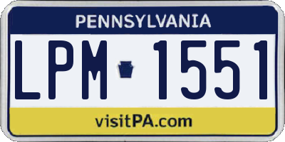 PA license plate LPM1551