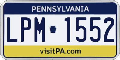 PA license plate LPM1552