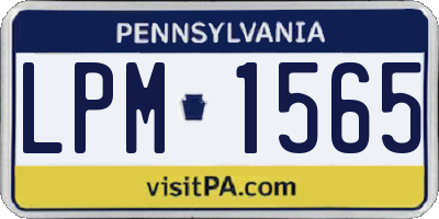 PA license plate LPM1565