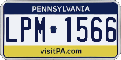 PA license plate LPM1566