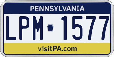 PA license plate LPM1577