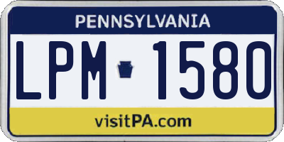 PA license plate LPM1580