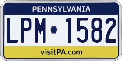 PA license plate LPM1582