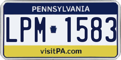 PA license plate LPM1583