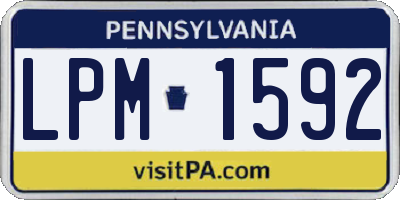 PA license plate LPM1592