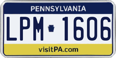 PA license plate LPM1606