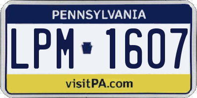 PA license plate LPM1607