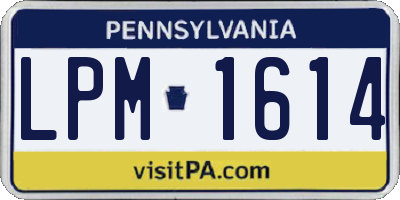 PA license plate LPM1614