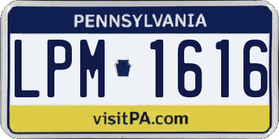 PA license plate LPM1616
