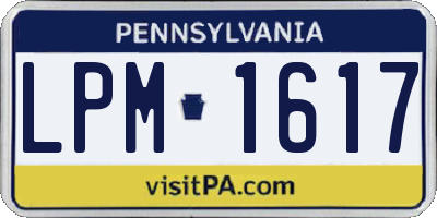 PA license plate LPM1617