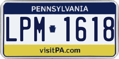 PA license plate LPM1618