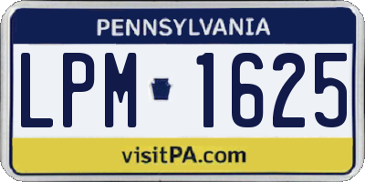PA license plate LPM1625