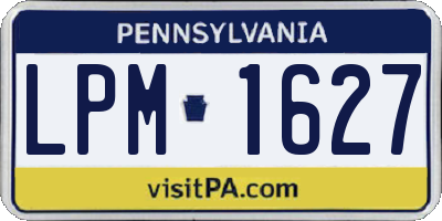 PA license plate LPM1627