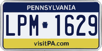 PA license plate LPM1629