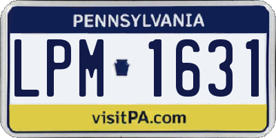 PA license plate LPM1631