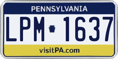 PA license plate LPM1637