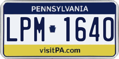 PA license plate LPM1640