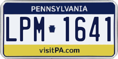 PA license plate LPM1641