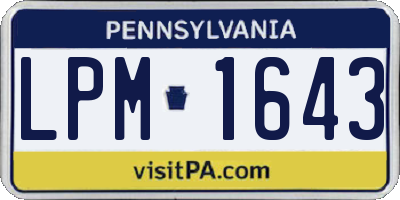 PA license plate LPM1643