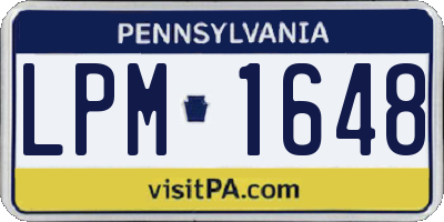 PA license plate LPM1648