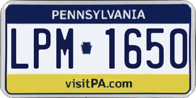 PA license plate LPM1650