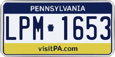 PA license plate LPM1653