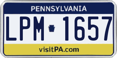 PA license plate LPM1657