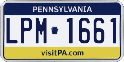 PA license plate LPM1661