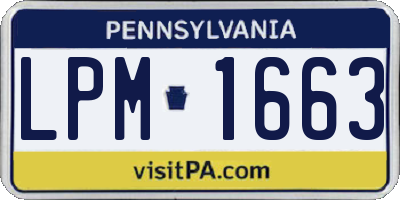 PA license plate LPM1663