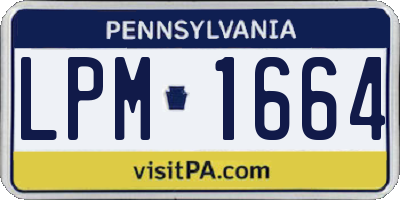 PA license plate LPM1664