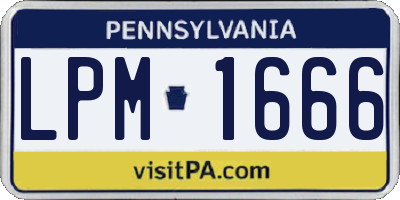 PA license plate LPM1666