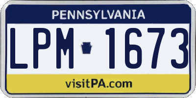 PA license plate LPM1673