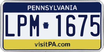 PA license plate LPM1675
